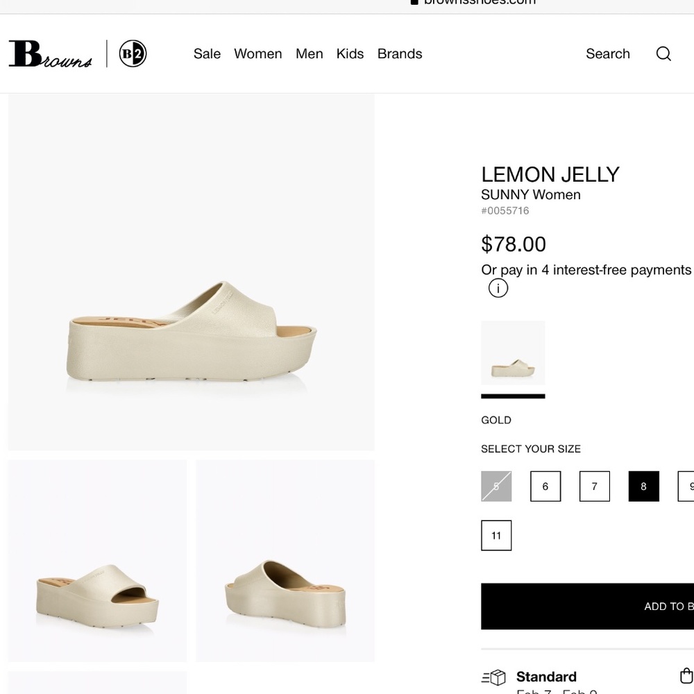Lemon Jelly Slides, light gold, size 39 (8)